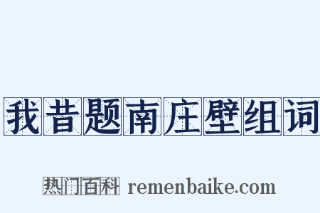 我昔题南庄壁组词是什么意思的图片